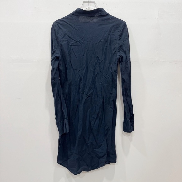 CP Shades Long Sleeve Shirt Dress Button Up Blue Semi-Sheer Medium - Picture 2 of 7